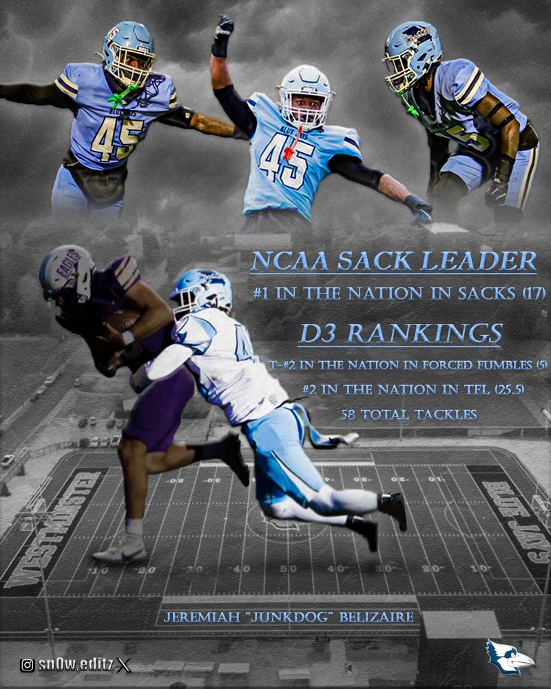 Jeremiah Belizaire — NCAA sack leader graphic by Snow Editz